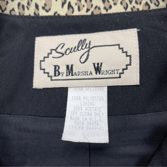 Scully Marsha Wright Vintage Jacket Women XL Crop Black Animal Print & Stars - Picture 3 of 13